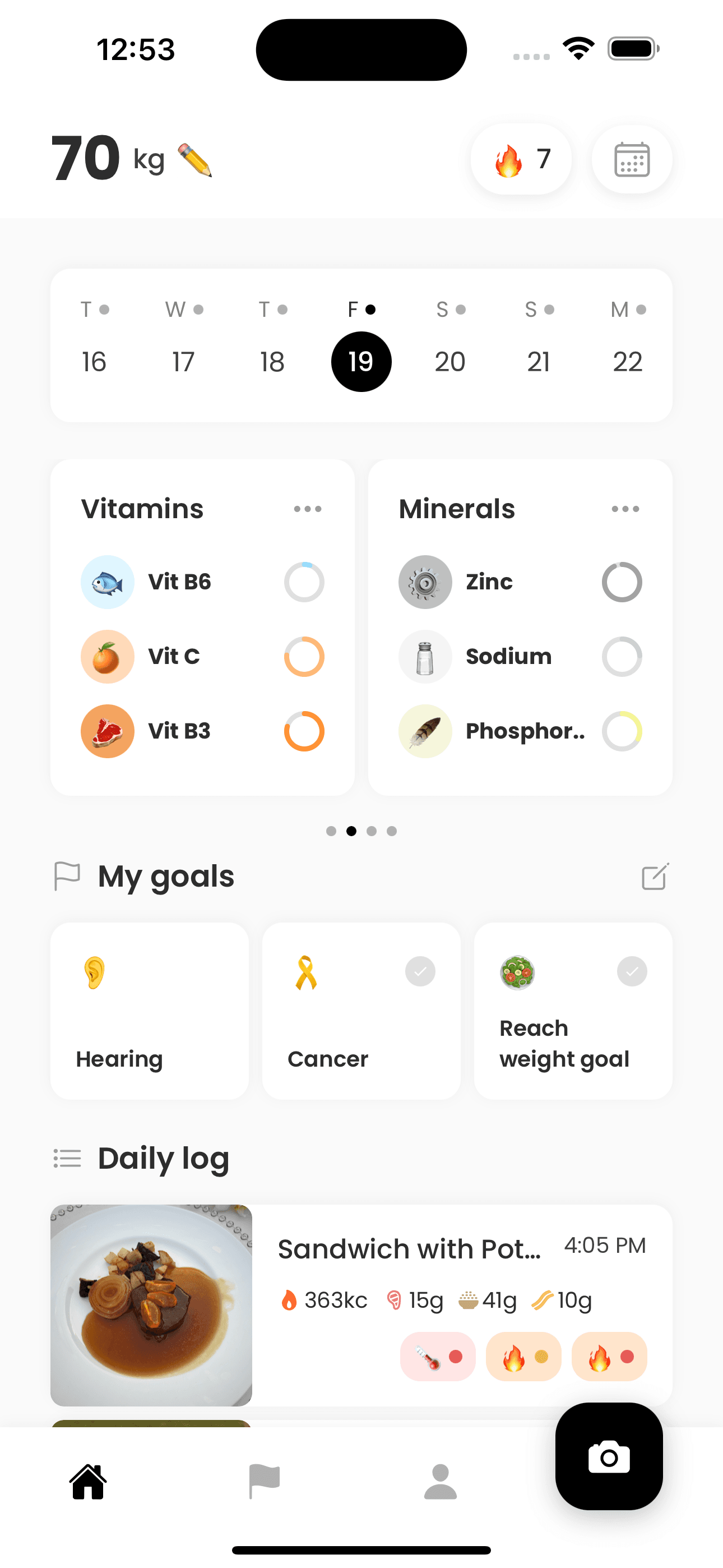 Daiet app - Daily tasks